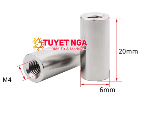 M4x20 Đai Ốc Nối Dài Trụ Thép Inox 304 M4 Dài 20mm