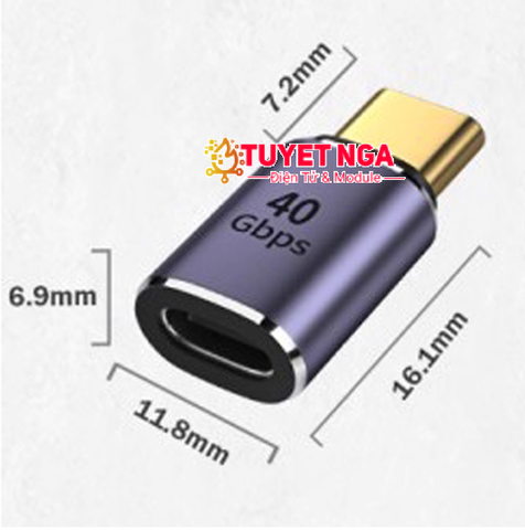 Đầu Chuyển Đổi USB TypeC Đực Sang TypeC Cái 40Gb