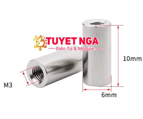 M3x10 Đai Ốc Nối Dài Trụ Thép Inox 304 M3 Dài 10mm