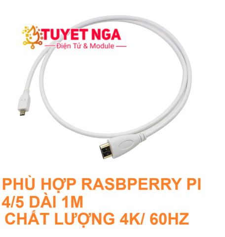 Cáp Chuyển Micro HDMI Sang HDMI Dài 1m Cho Raspberry Pi 4/5