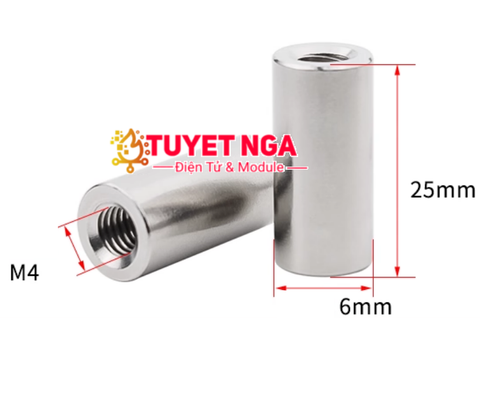 M4x25 Đai Ốc Nối Dài Trụ Thép Inox 304 M4 Dài 25mm