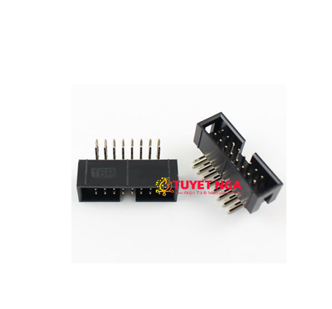 IDC Box Header 2x8 Pin Đầu Đực 16 Chân Cong 2.54mm