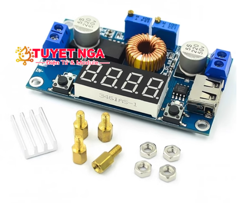 XL4015 Mạch Giảm Áp 5A Hiển Thị Cổng USB