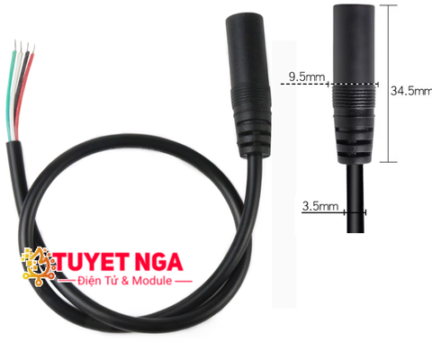 Dây Âm Thanh Jack MIC 3.5mm Cái 4 Dây Dài 30cm