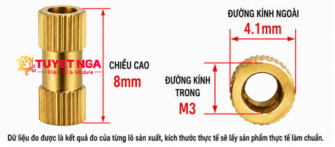 M3 Trụ Đồng Cái Cái 8mm V2