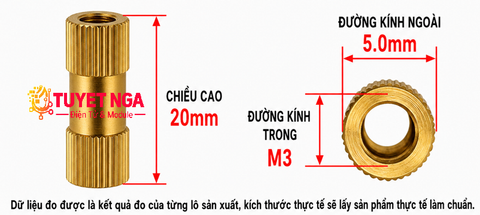 M3 Trụ Đồng Cái Cái 20mm