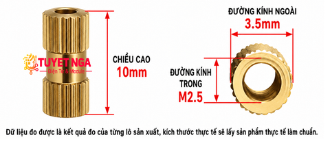 M2.5 Trụ Đồng Cái Cái 10mm V2