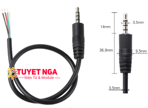 Dây Âm Thanh Jack MIC 3.5mm Đực 4 Dây Dài 30cm