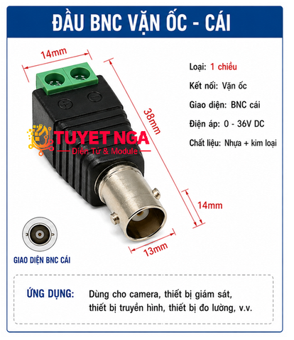 Đầu Chuyển BNC Cái Sang Domino Camera