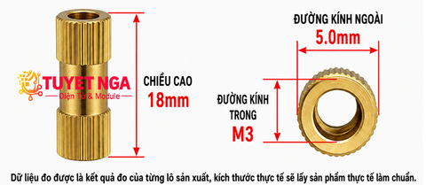 M3 Trụ Đồng Cái Cái 18mm