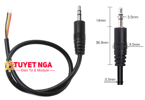 Dây Âm Thanh Jack 3.5mm Đực 3 Dây Dài 30cm