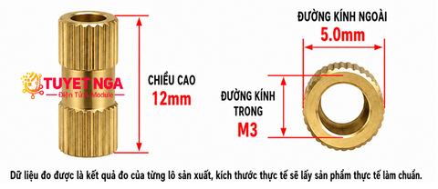 M3 Trụ Đồng Cái Cái 12mm