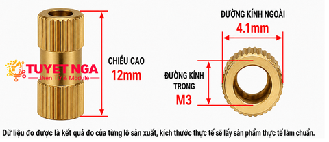 M3 Trụ Đồng Cái Cái 12mm V2