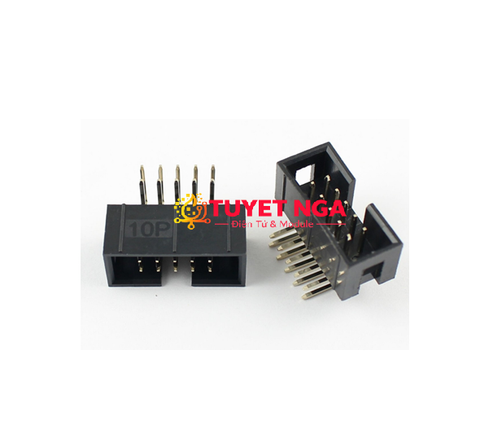 IDC Box Header 2x5 Pin Đầu Đực 10 Chân Cong 2.54mm