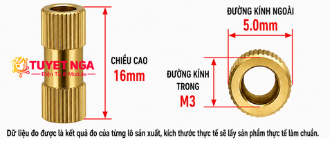 M3 Trụ Đồng Cái Cái 16mm