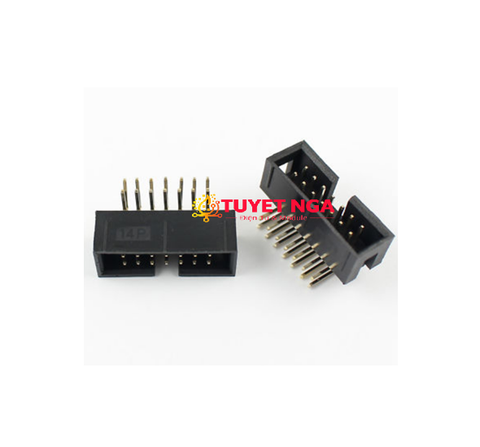 IDC Box Header 2x7 Pin Đầu Đực 14 Chân Cong 2.54mm