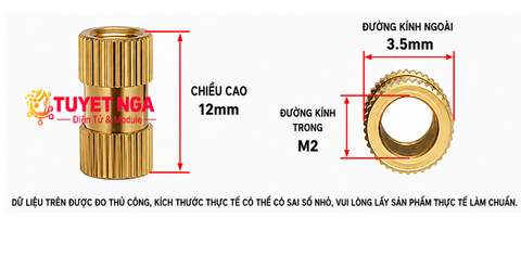 M2 Trụ Đồng Cái Cái 12mm V2