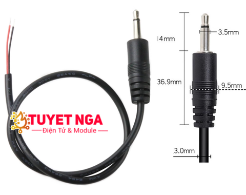 Dây Âm Thanh Jack 3.5mm Đực 2 Dây Dài 30cm