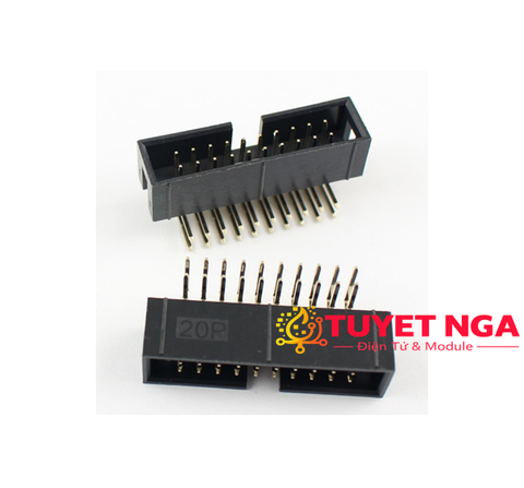 IDC Box Header 2x10 Pin Đầu Đực 20 Chân Cong 2.54mm
