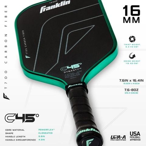 Vợt Pickleball Franklin C45° DYNASTY CARBON FIBER 16mm (59232)