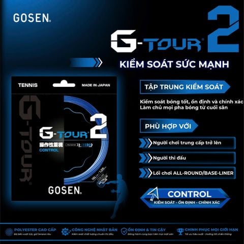Dây căng 1 vợt tennis Gosen G-TOUR2 17/1.20 (TSGT222MB)