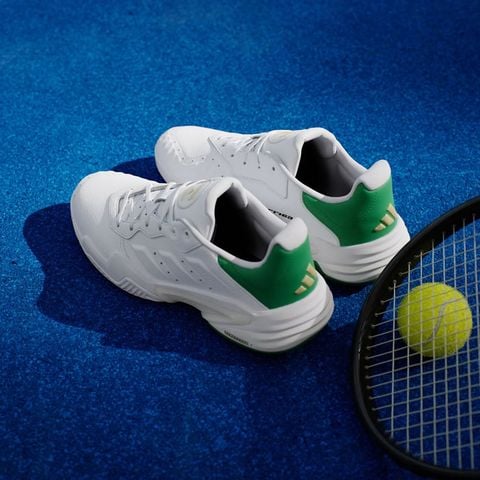 Giày Tennis Pickleball Adidas BARRICADE 13 LEATHER White/Green (JP7237)