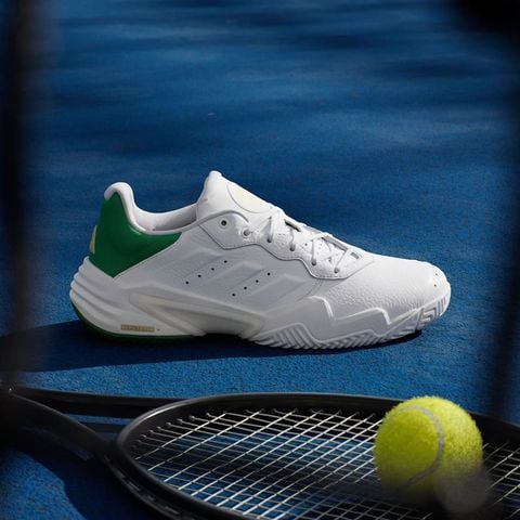 Giày Tennis Pickleball Adidas BARRICADE 13 LEATHER White/Green (JP7237)