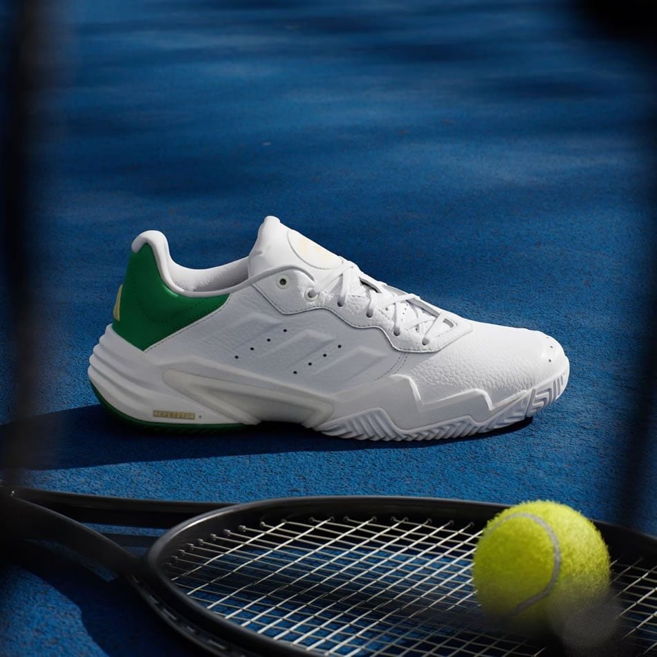 Giày Tennis Pickleball Adidas BARRICADE 13 LEATHER White/Green (JP7237)