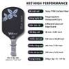 Vợt Pickleball KINGTEK K07 High Performance 16mm (K0716)