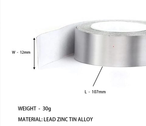 Chì dán vợt bề rộng 12mm cho vợt PICKLEBALL cuộn 30gram (LeadPKL)