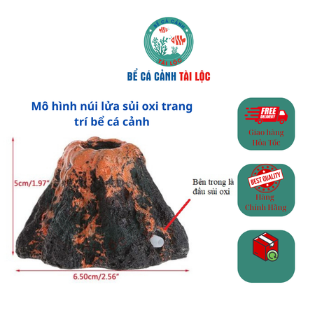 Mô hình núi lửa sủi oxi trang trí