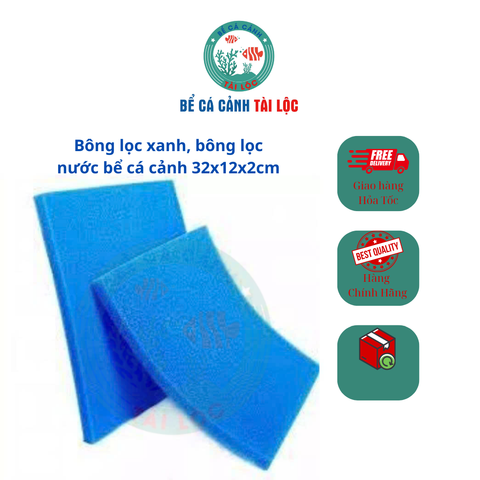 Bông lọc xanh, bông lọc nước bể cá cảnh 32x12x2cm