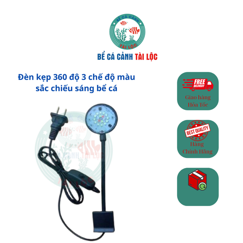Đèn kẹp 360 độ 3 chế độ màu
