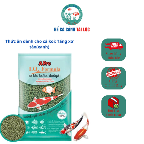 Thức ăn dành cho cá koi: Tăng xơ tảo(xanh)