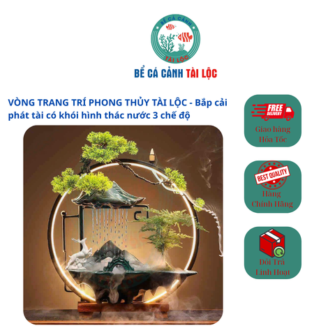 Vòng trang trí - Bắp cải phát tài có thác khói