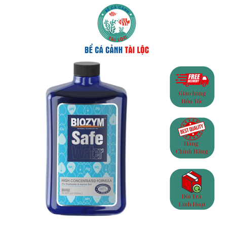Biozym Safe Water - Xử Lý Nước Mới, Khử Clo, Amoniac Và Kim Loại Nặng Cho Hồ Cá, Bể Cá Thuỷ Sinh