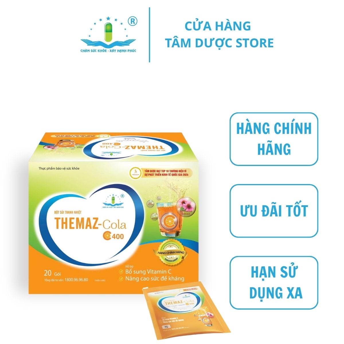  Bột Sủi Thanh Nhiệt Themaz Cola C400 Bổ Sung Vitamin C 