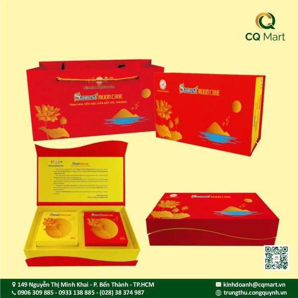 Bánh Trung Thu Yến Sào Khánh Hòa 2025 Combo Hộp 2 Bánh H2/200 1C1D