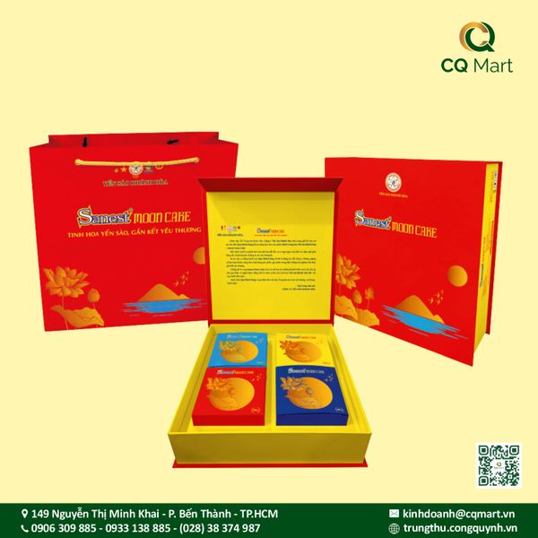 Bánh Trung Thu Yến Sào Khánh Hòa 2025 Combo Hộp 4 Bánh H4/200 2C2M