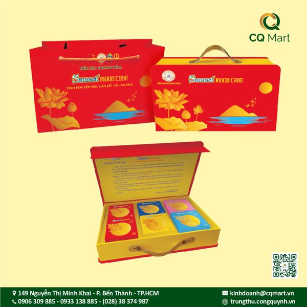 Bánh Trung Thu Yến Sào Khánh Hòa 2025 Combo Hộp 6 Bánh H6/200 3C1M2D