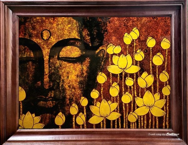 Tranh Diện Phât - Sơn Mài thủ công