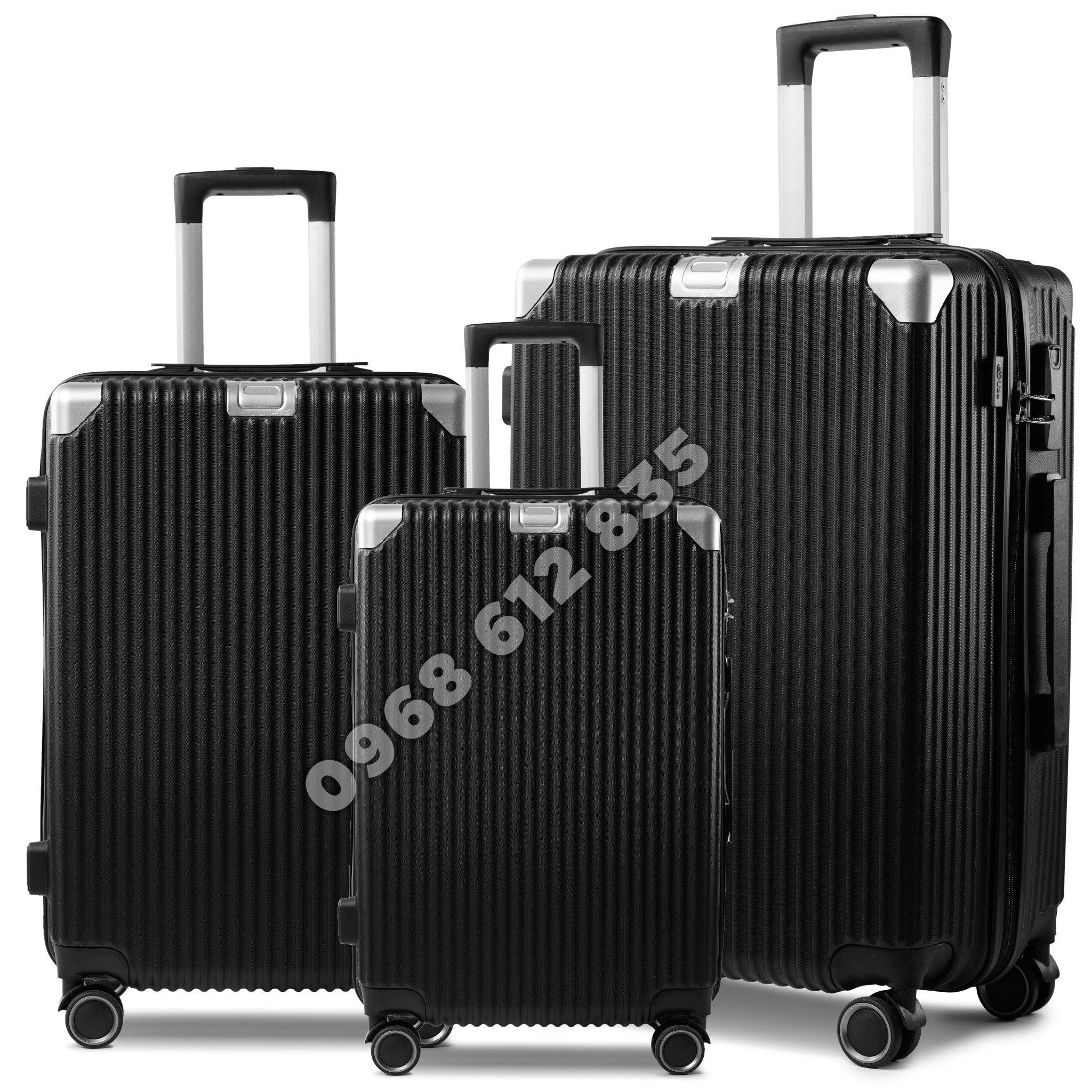 Combo 3 Vali Giá Rẻ 218 size 20&24&28 màu Đen