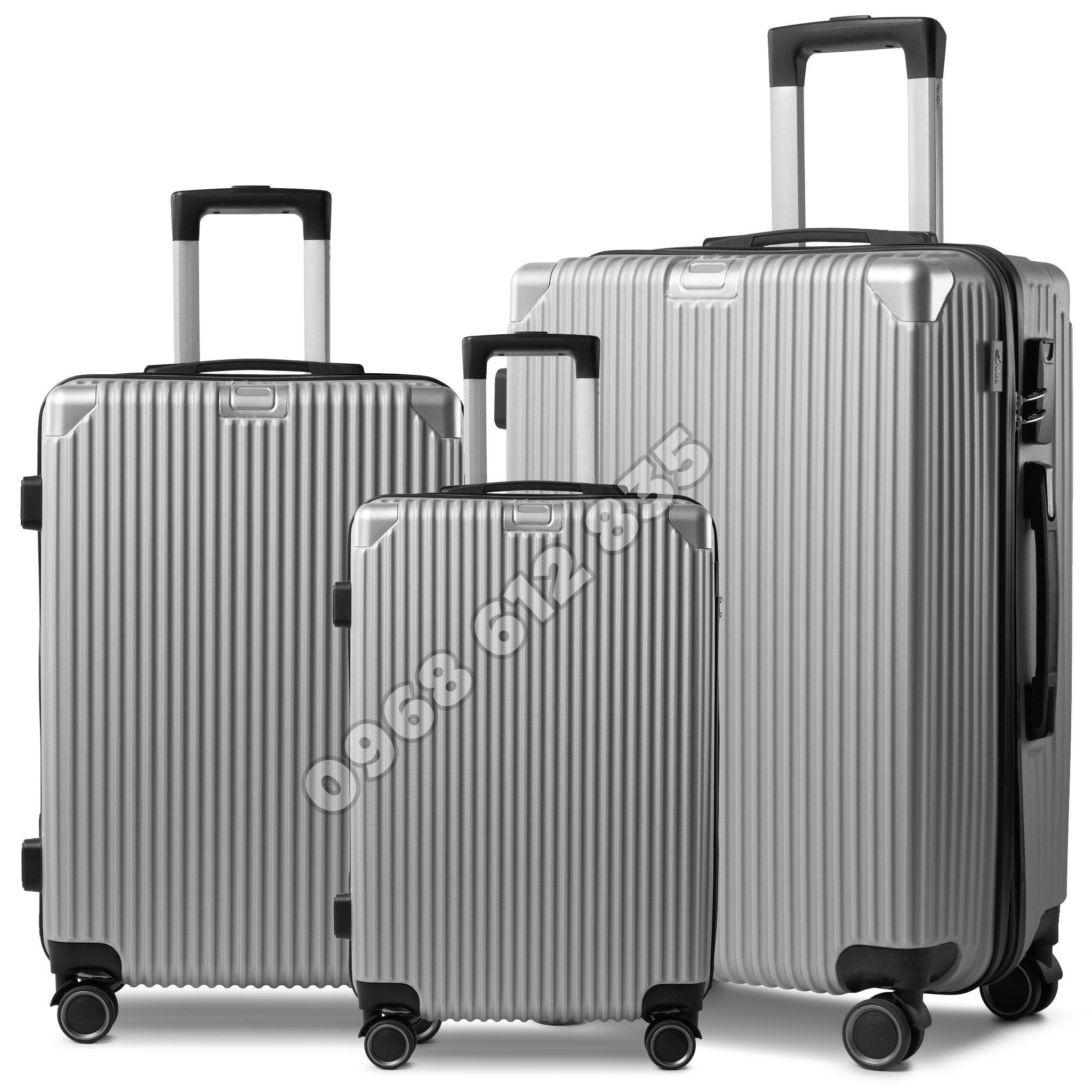 Combo 3 Vali 20&24&28 Xám Bạc Mã 218