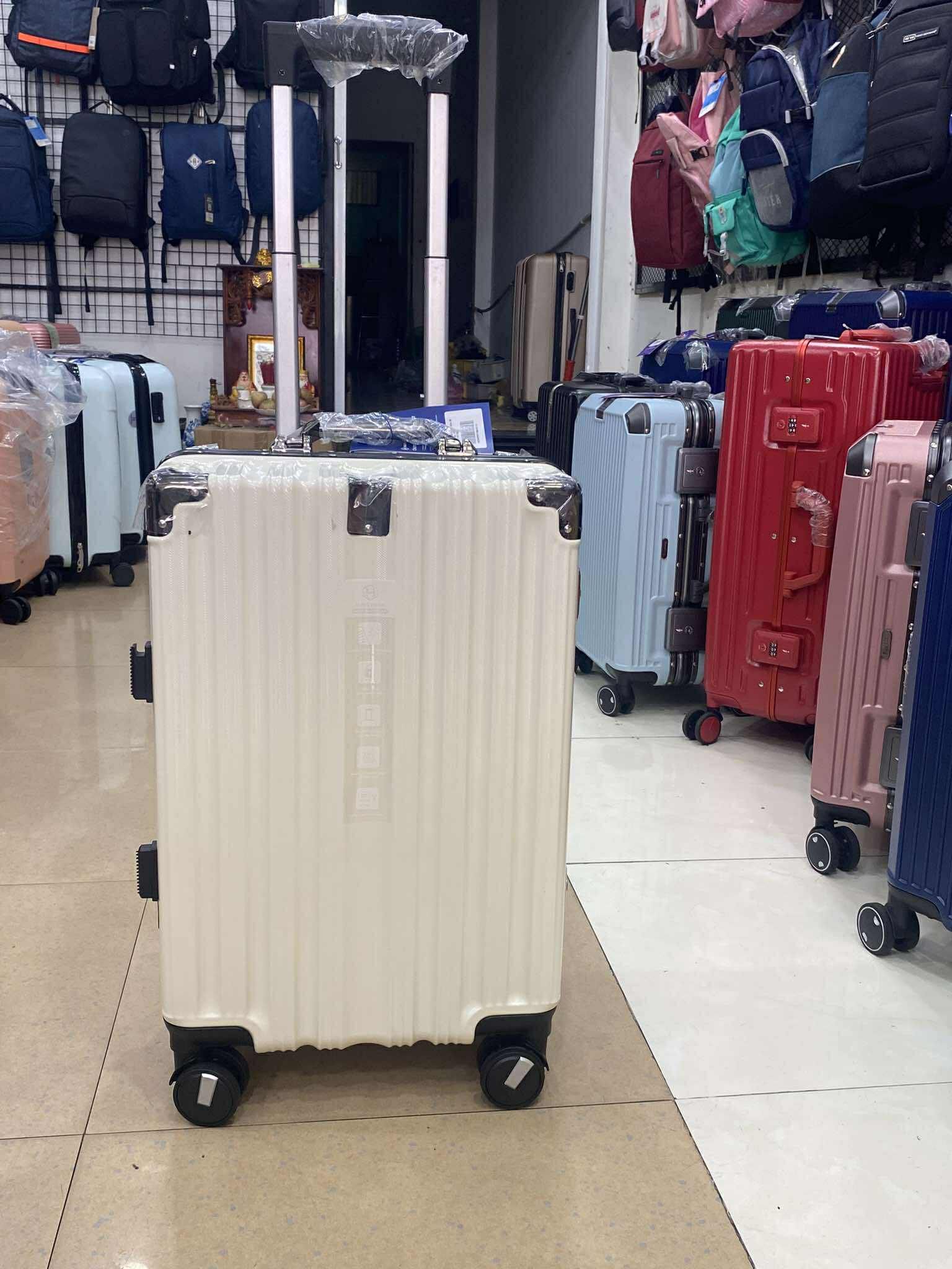 Vali Khung Nhôm Khóa Sập Chính hãng 6008 Size 20 Trắng