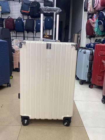 Vali Khung Nhôm Khóa Sập Chính hãng 6008 Size 28 Trắng