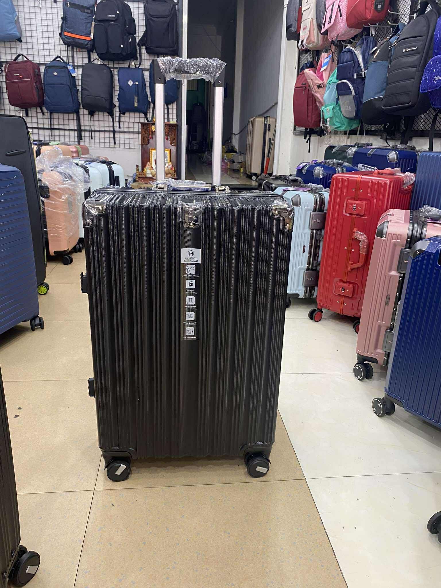 Vali Khung Nhôm Khóa Sập Chính hãng 6008 Size 24 Đen