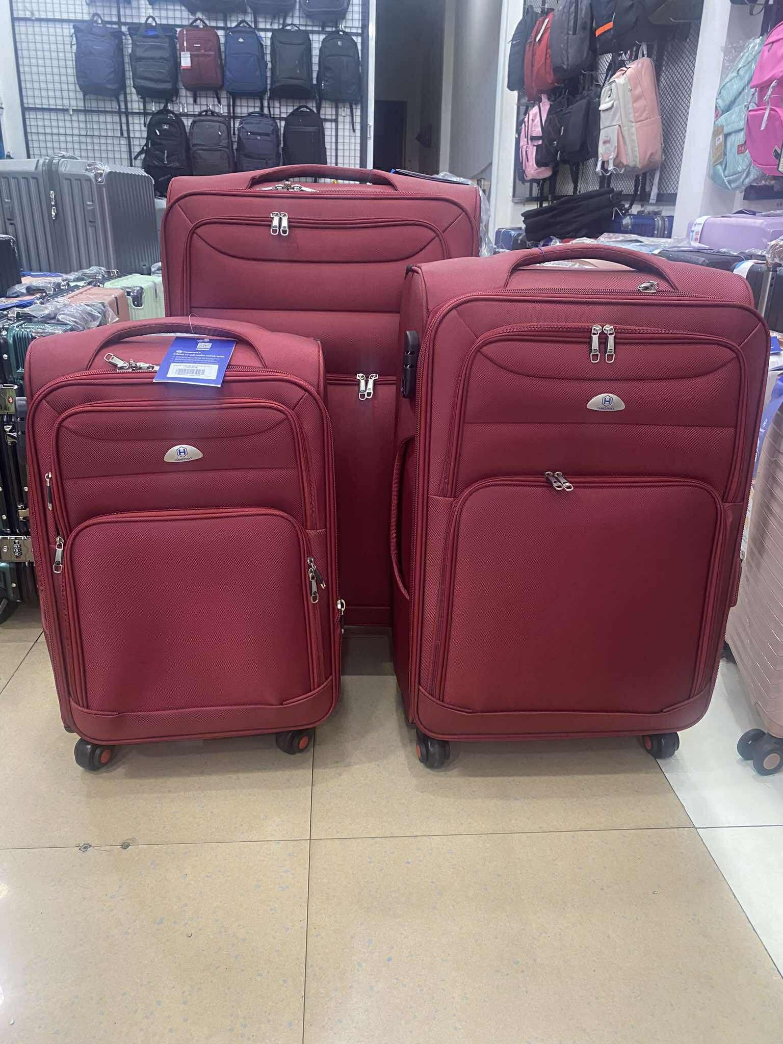 Combo 3Vali Vải Size 20+24+28 Mã 033 Màu đỏ