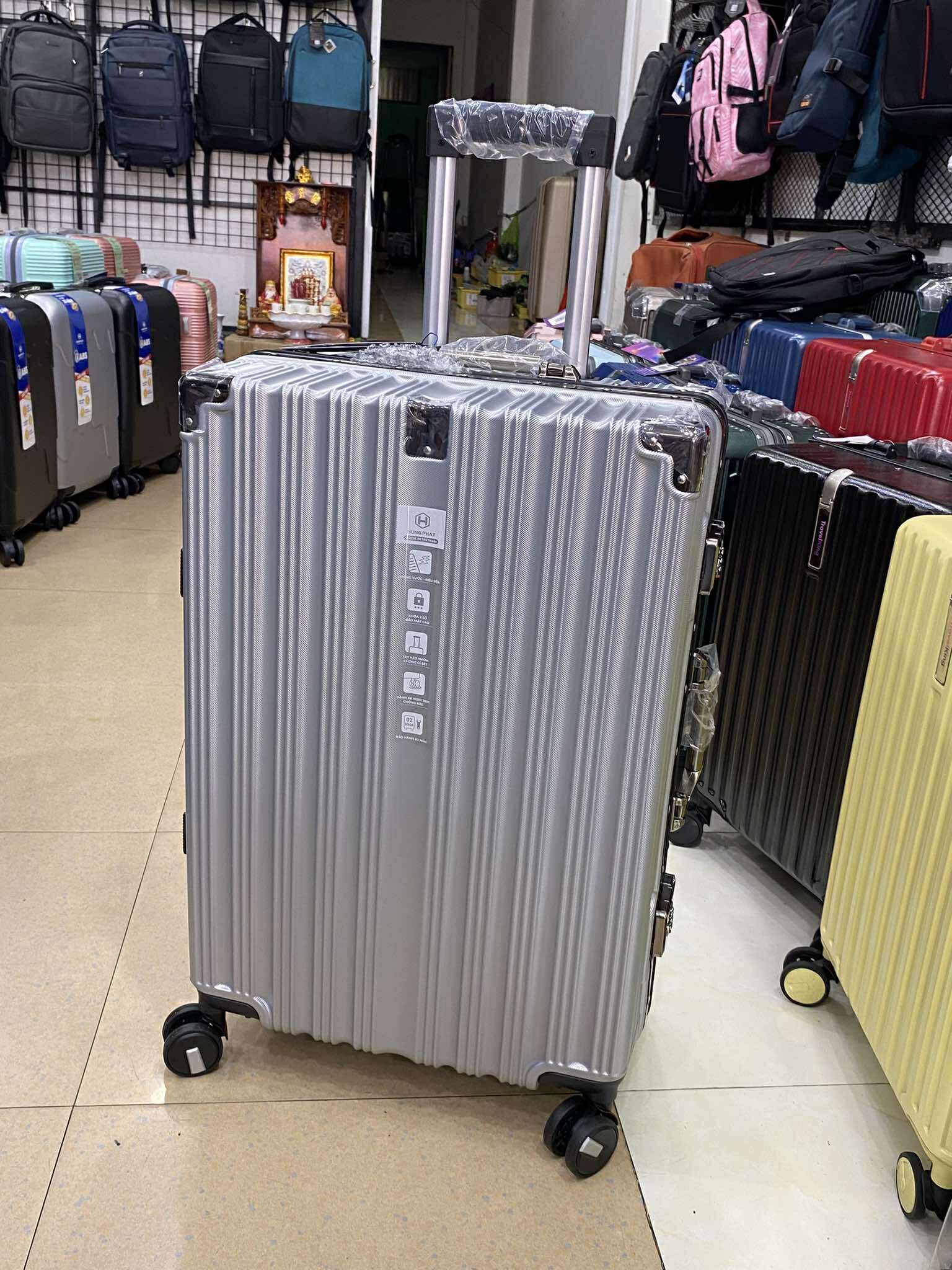 Vali Khung Nhôm Khóa Sập Chính hãng 6008 Size 24 Xám Bạc