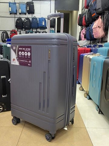 Vali Chống Bể 100% PP8802 Size 28 Ghi đậm