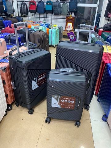 Combo 3 Vali chống bể Tuyệt đối PP8090 Màu Đen